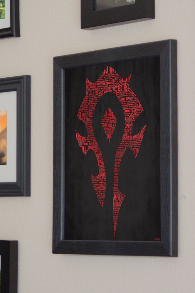 World of Warcraft Horde Art Print  - Framed