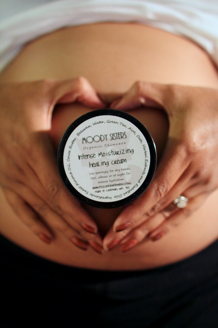 Body Butter Dry Skin Cream for Pregnancy and Eczema -- Organic Natural Almond or Vanilla Orange Intense Moistuzing Lotion