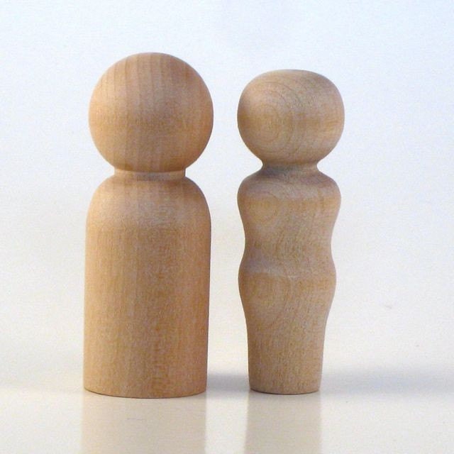 Husband and Wife - Paint Your Own Wood Dolls