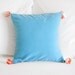 SALE 12x12 Tassel Pillow - Light Blue, Coral, White, and Navy