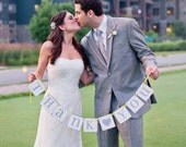 Thank You Custom Colors Garland Wedding Banner / Birthday / Shower / Photo Prop Thank You Card