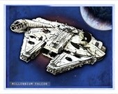 Starwars Millennium Falcon poster - 11x14 print - Boys room wall art - Star Wars print
