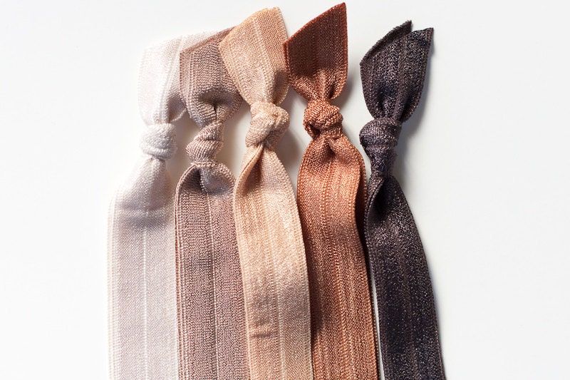 The Neutral Collection - 5 Elastic Hair Ties in Neutral Tones