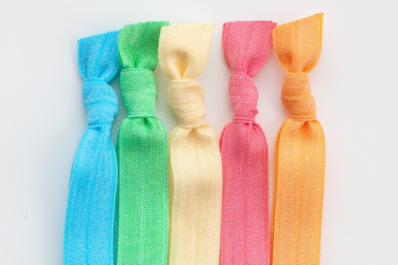 The Spring Dream Collection - 5 Colorful Elastic Hair Ties