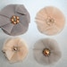 Chiffon Fabric Flowers Chiffon and Tulle Set of 4 Neutral Shades Peach and Beige Headband Flowers Shabby Chic Flowers