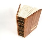 custom wedding photo album  scrapbook - personalized mahogany wood book - anniversary gift - made to order
