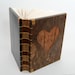 rustic guest book custom with carved tree bark covers - fall wedding personalized rustic forest botanical- made to order