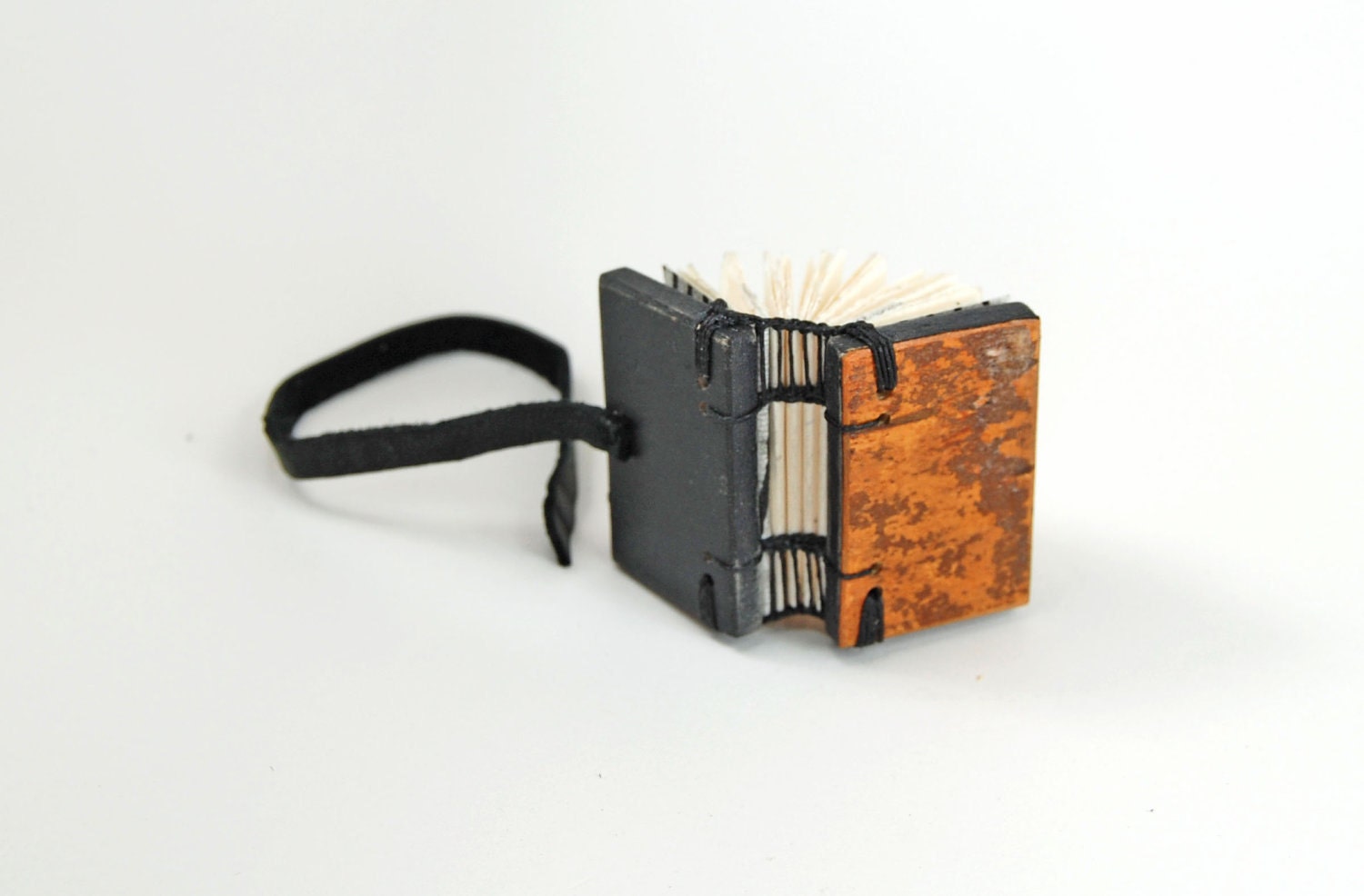 tree bark journal - small handmade wood book - woodland rustic mini
