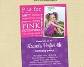 P is for Princess Invitation - Pink and Purple Princess Birthday Invitation - PRINTABLE Il_170x135