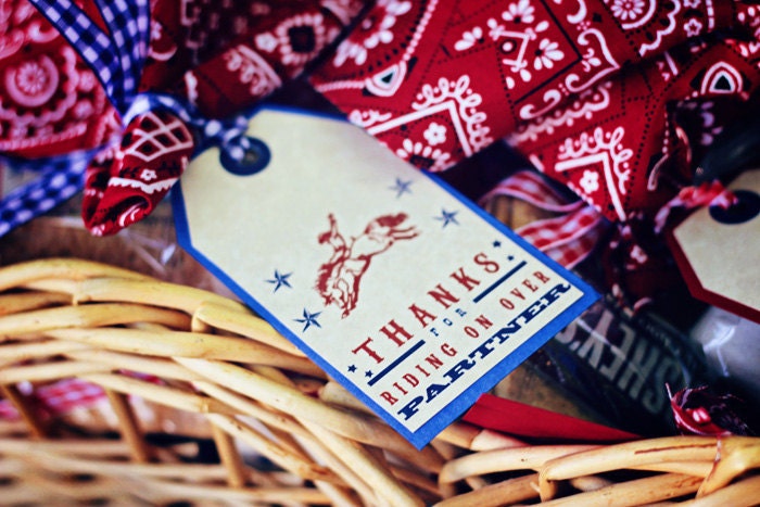 INSTANT DOWNLOAD - Western Cowboy Favor Tags - Printables by 505 Design Paperie