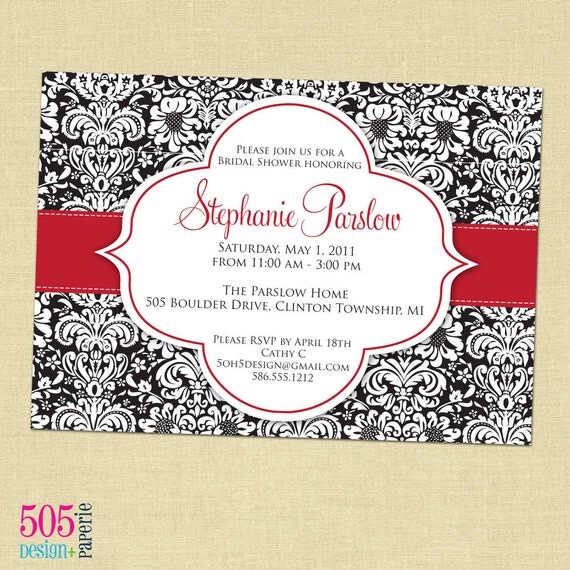 Printable Damask Invitation - Wedding Shower Invitation, Rehearsal and more Il_570xn