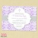 Damask Purple Baptism Invitation - Printable File by 505 Design