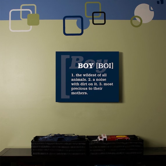 Definition Of A Boy Subway Art Print // Blue and White // 16x20