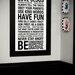 Family Rules Subway Art Print // White and Black // 20x30