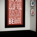Family Rules Subway Art Print // Red and White // 20x30