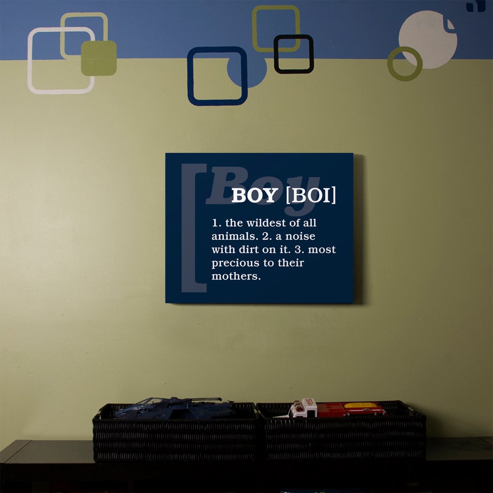 Definition Of A Boy Subway Art Print // Blue and White // 16x20