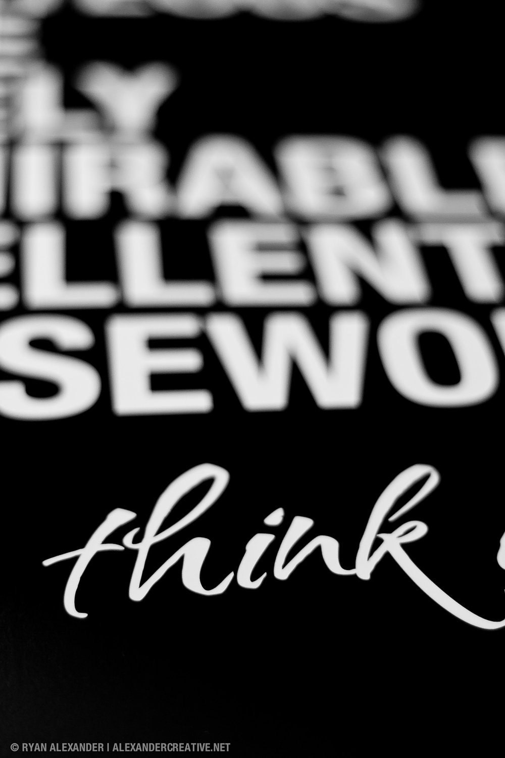 Think On These (Philippians 4:8) // Black and White // 16x20