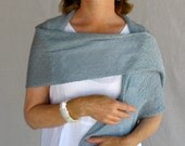 Linen Shawl Scarf in Glacier Blue