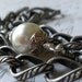 Silver Chain Bracelet with Ivory Glass Pearl