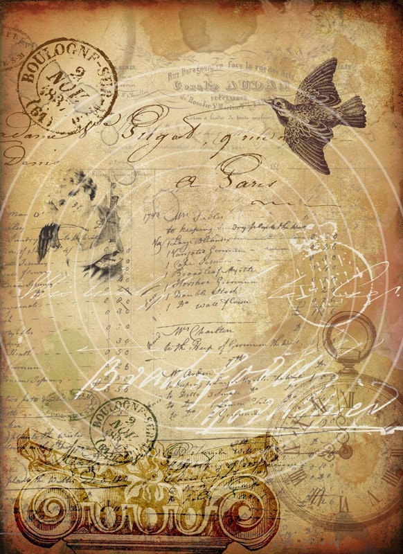 Old Storyboard No2 - Two Large Printable Backgrounds. Digital Download Sheets.