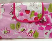 Pink Flowered Waterproof Laminated Cotton Baby Changing Pad