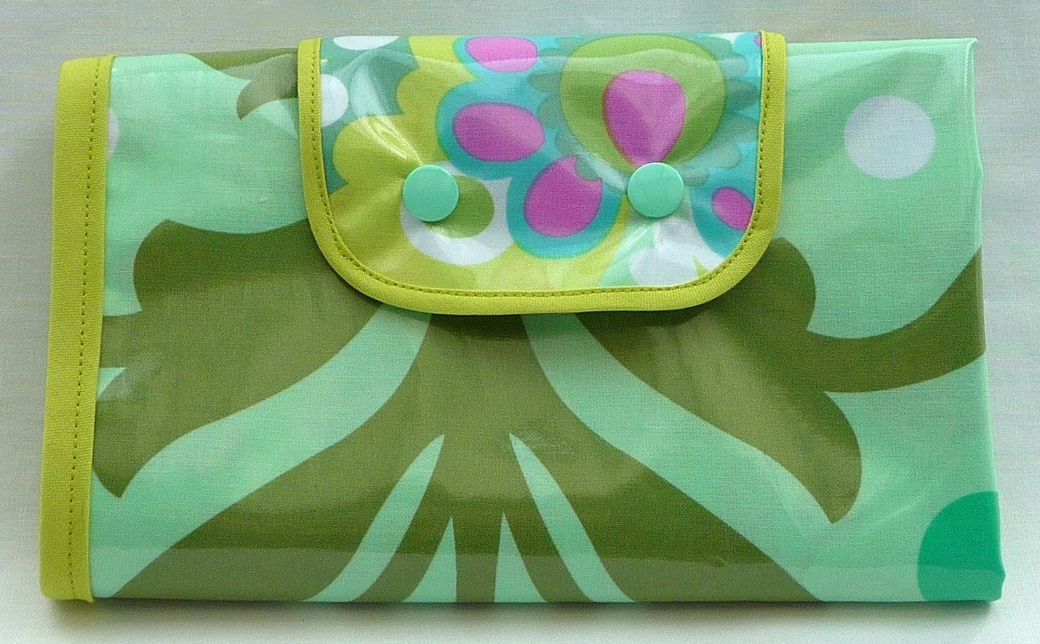 Green Waterproof Laminated Cotton Baby Changing Pad