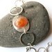 Carnelian Sterling Bracelet - Sterling Silver Large Link Bracelet Featuring a Beautiful Carnelian Gemstone