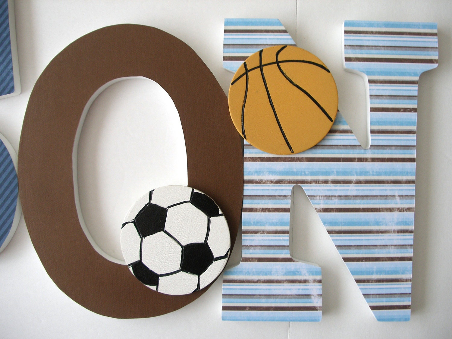 Custom Decorated Wooden Letters ALL-STAR SPORTS Theme- Nursery Bedroom Home Décor, Wall Decorations, Wood Letters, Personalized