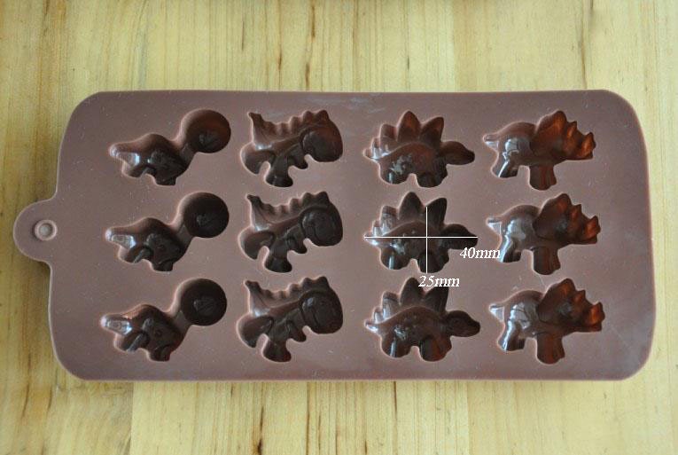12-Dinosaurs Flexible Silicone Mold/Mould For Handmade Soap Candle Candy Chocolate Jewelry Jelly Cake Fimo Resin Crafts