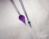 Purple Skull & Spike Necklace