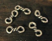 NEW 6 lil Oxidized Twisted Sterling Silver Links - Double Twisted Figure 8 Connectors - L188