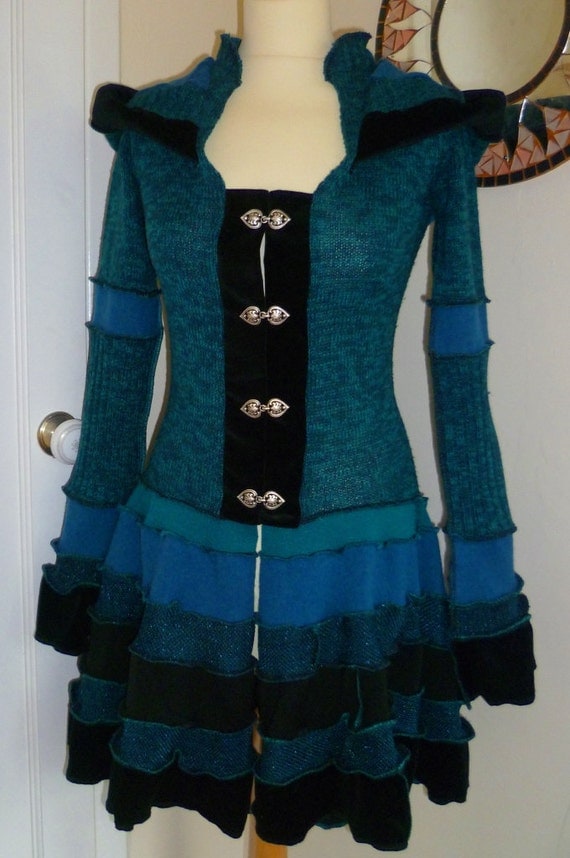 Gypsy Vampire coat from recycled sweaters - RESERVED for Maria