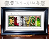 FuNkY Alphabet Photography Art in COLOR Personalized Name Print 10x20 Anniversary or Wedding Gift