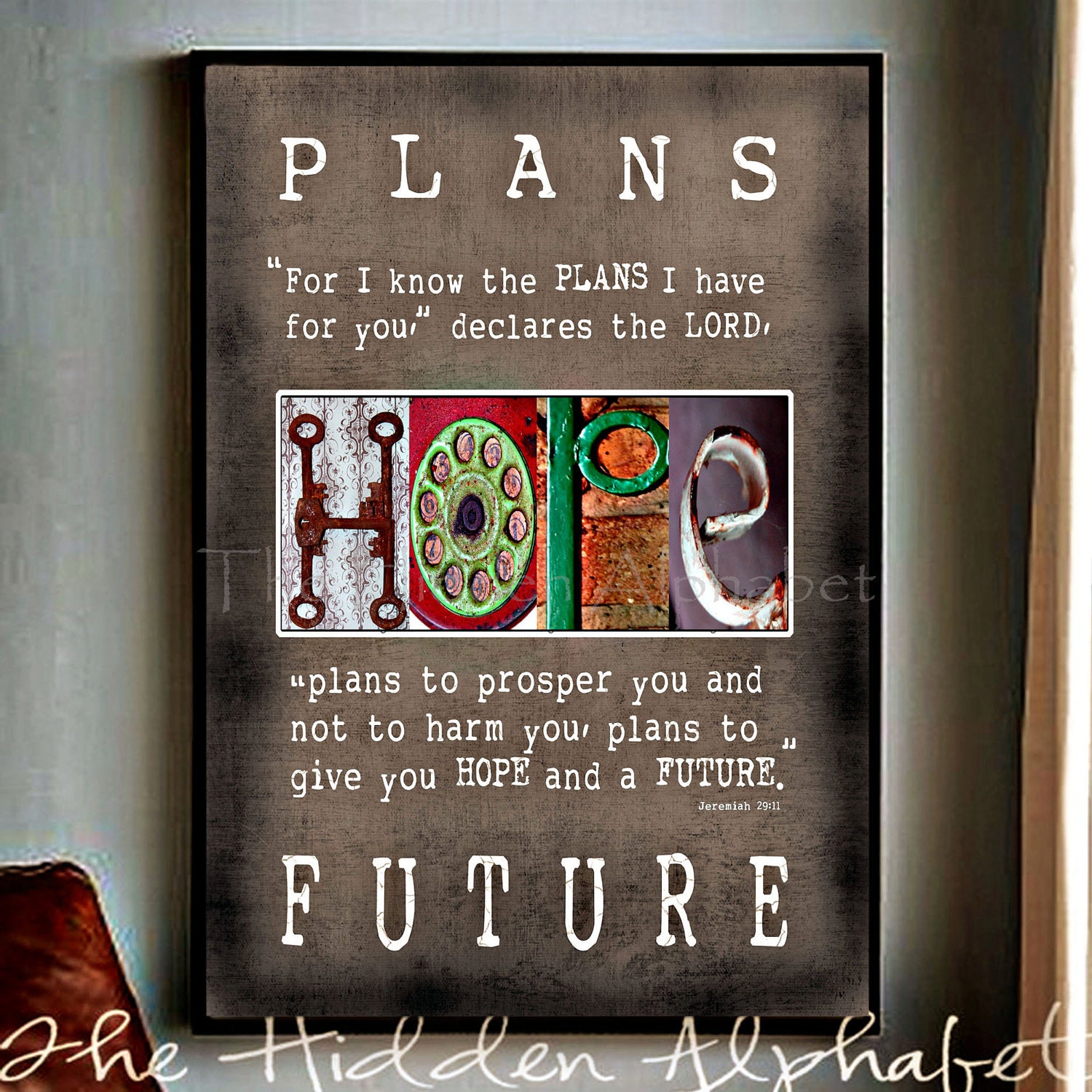 Inspirational HOPE  Alphabet Photo Fine Art Print  11x14 Letter Photography with Scripture