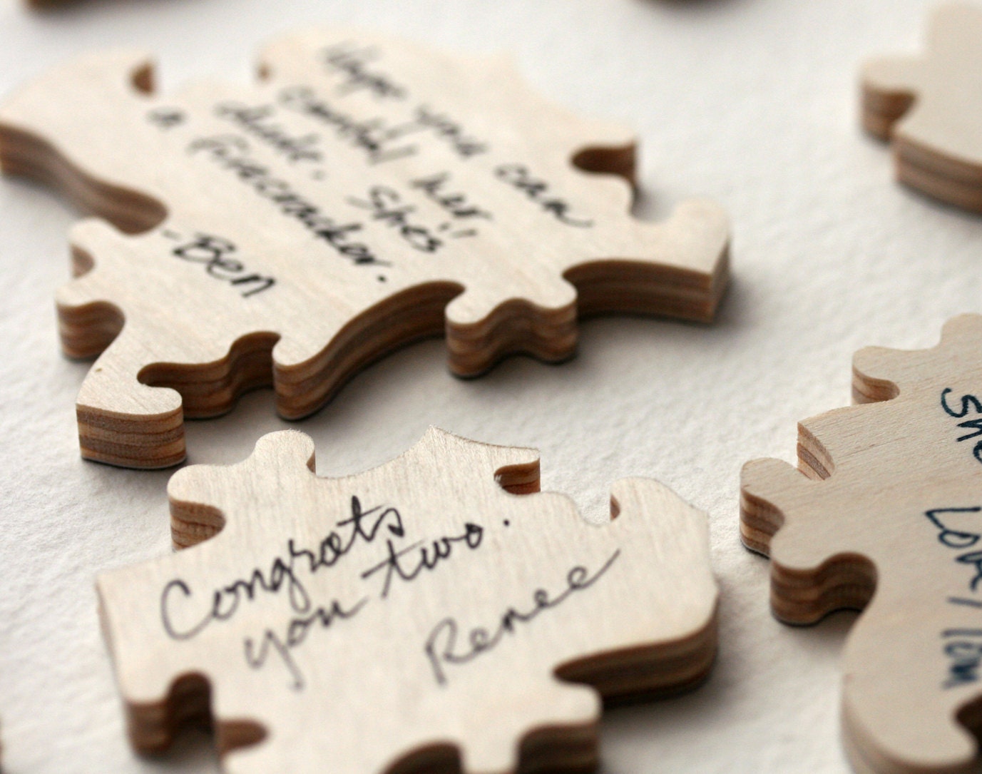 70 piece Wedding Guestbook Puzzle WOOD - names or date included in this personalized keepsake