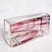 Wine Baroque Stained Glass Box 4x8 w/ Two Floral-stamped Dragonflies Handmade Burgundy Mauve