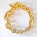 Gold Chain Link & Pave Ball Bracelet