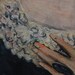 Farm frayed and fading Primitive oil Portrait of a woman