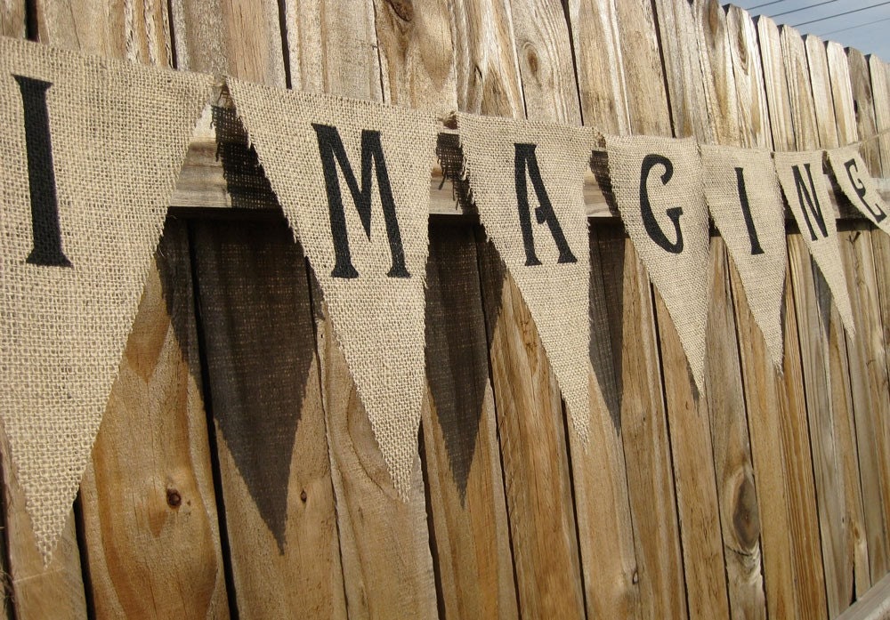 14 Flags - Personalized Custom Wedding Shower Party Burlap Banner Bunting - You choose letters, colors