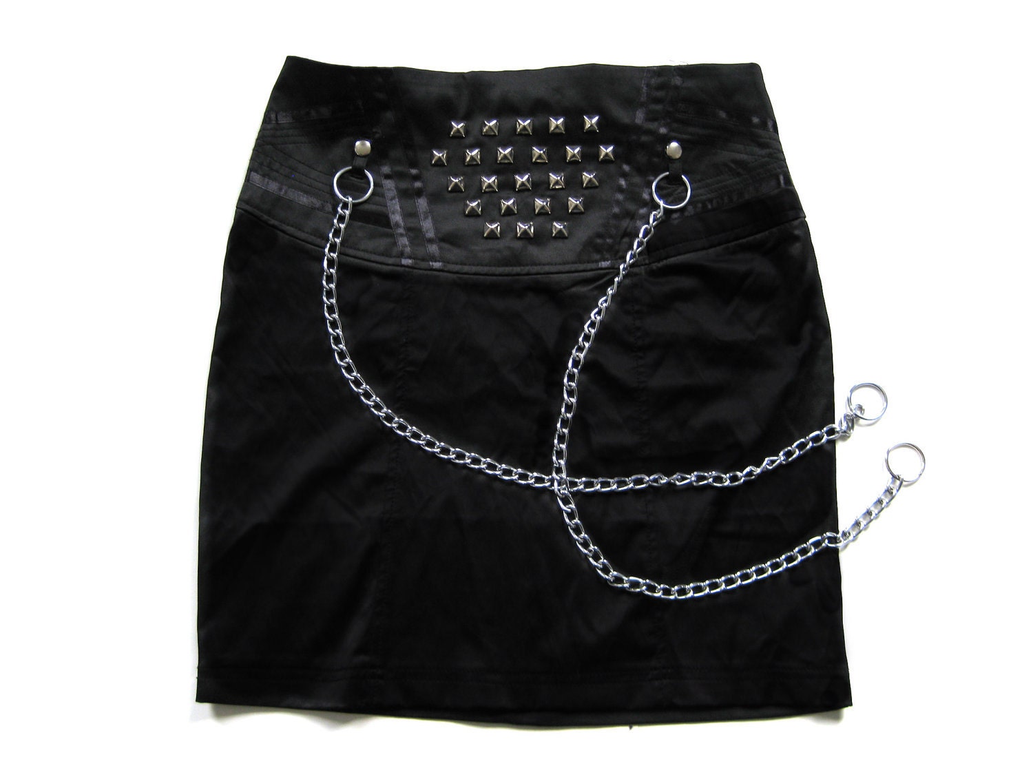 black studded skirt