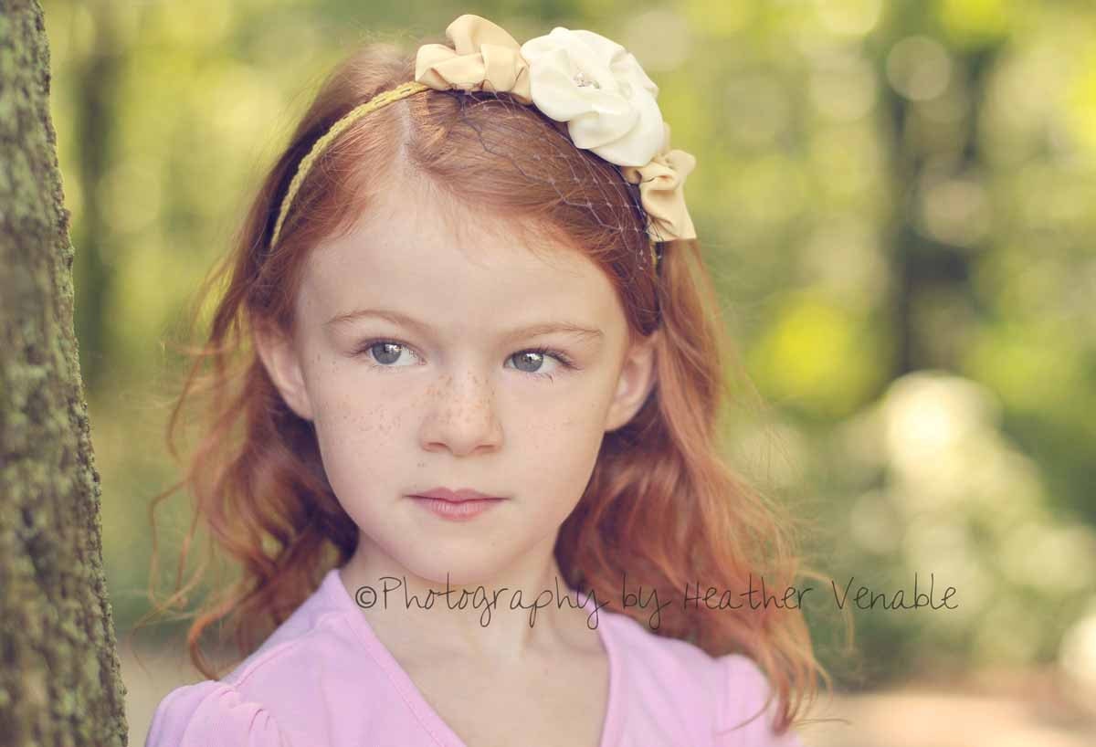 Miriam - Trio of handsewn satin flowers with french netting accent - Flower Girl, Photo Prop, Special Occasion