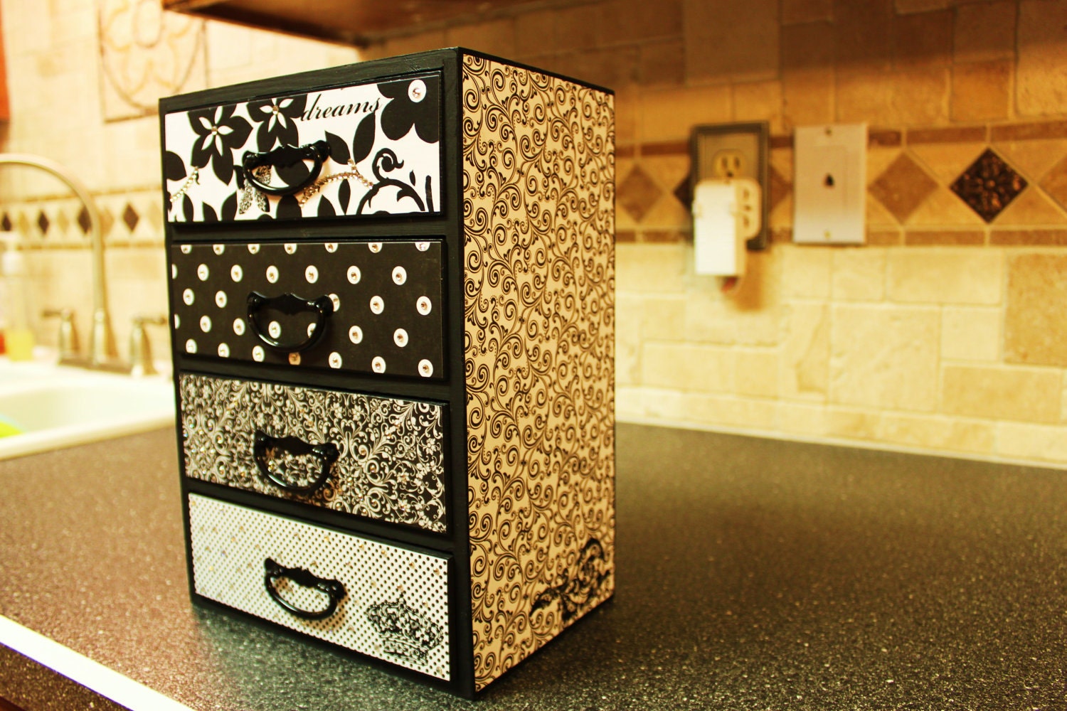 Custom home decor trinket box or jewelry box crystallized and personalized