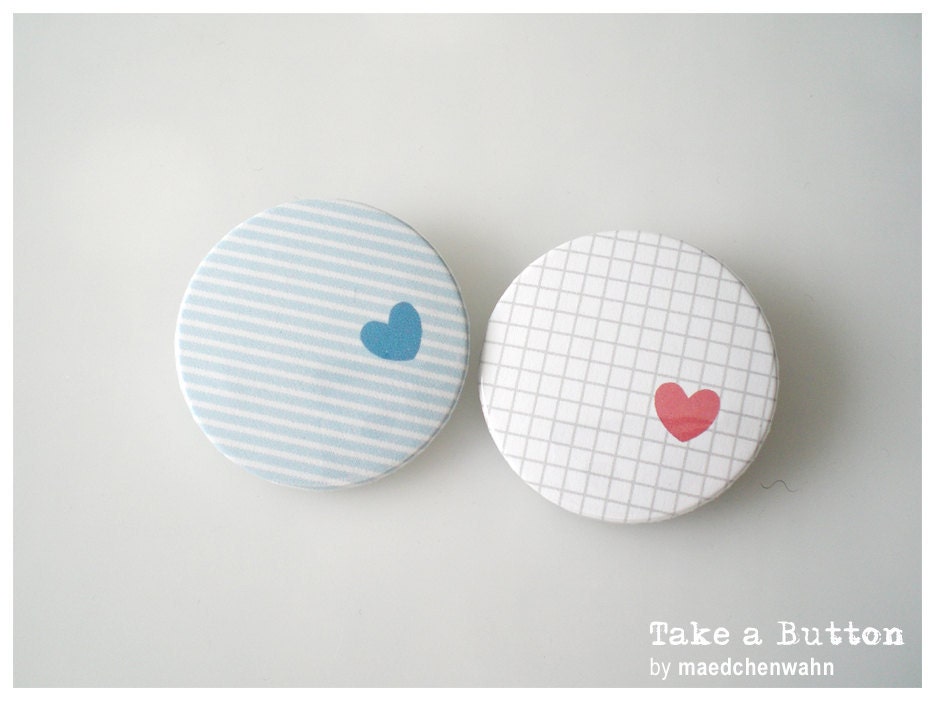 HEART ME pin back button LOVE Brooch