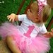 Baby Girl First Birthday Tutu Outfit with Headband and Flower Clip
