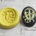 Vintage Angel Alphabet 40mm x 30mm Cabochon Series - LETTER J - Flexible Silicone Mold - Push Mold, Jewelry Mold, Polymer Clay Mold