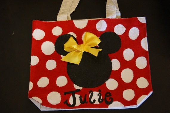 CUTE Minnie or Mickey Mouse bag disney polka dots bow