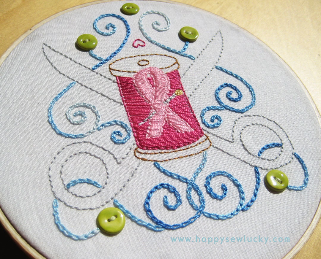 Breast Cancer Fundraiser embroidery pattern