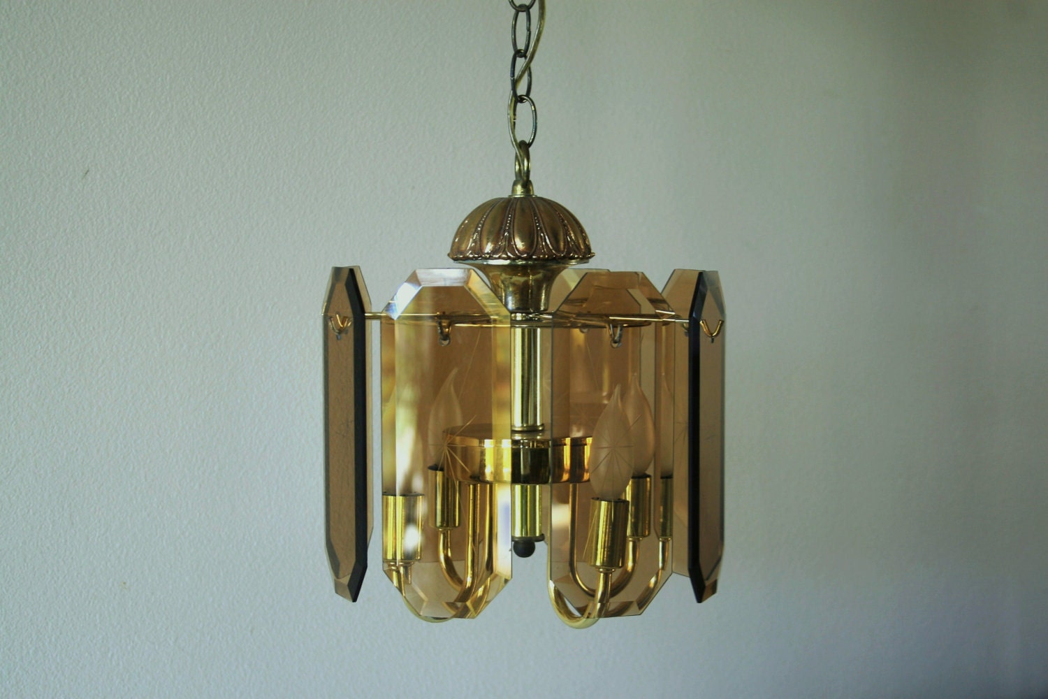 Vintage star burst glass hanging lamp
