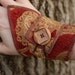 Fabric Cuff Bracelet with Wood button