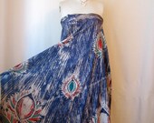 maxi skirt or dress. batik maxi gown. vintage 60s 70s festival maxi dress.